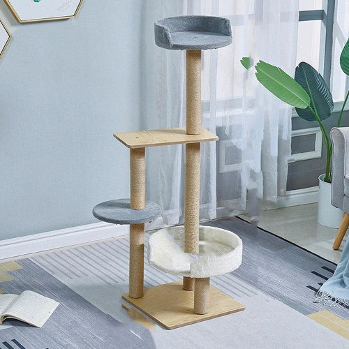 Space Capsule Cat Climbing Frame With Integrated Nest And Sisal Wood