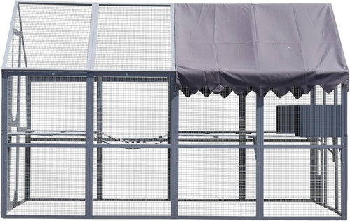 Outdoor Cat House Cat Enclosures 110" Large Kitten Playpen with