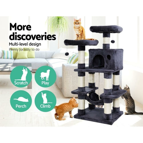 i.Pet Cat Tree 145cm Tower Scratching Post Scratcher Wood Condo House