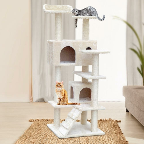 i.Pet Cat Tree 134cm Tower Scratching Post Scratcher Wood Condo House