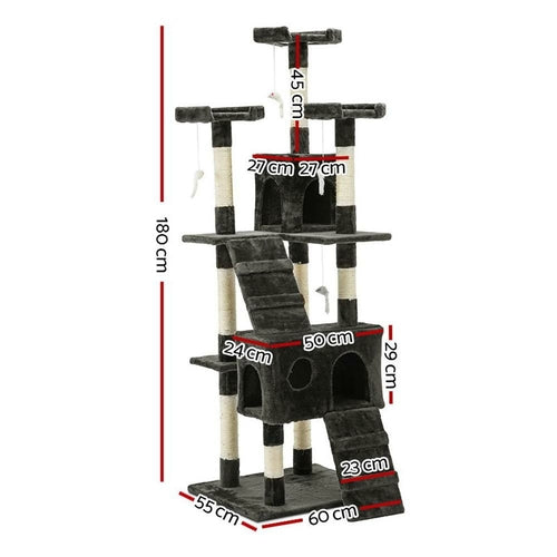 i.Pet Cat Tree 180cm Tower Scratching Post Scratcher Wood Condo House