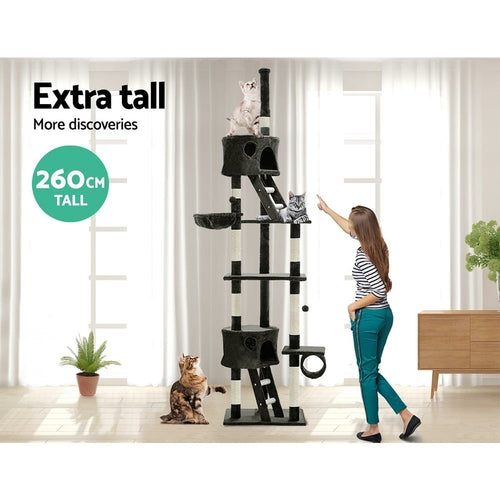 i.Pet Cat Tree 260cm Tower Scratching Post Scratcher Condo House Trees