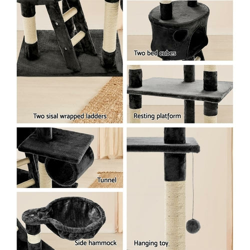 i.Pet Cat Tree 260cm Tower Scratching Post Scratcher Condo House Trees