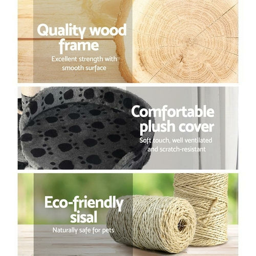 i.Pet Cat Tree 120cm Tower Scratching Post Scratcher Trees Bed Wood