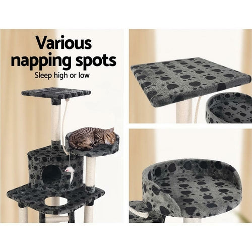 i.Pet Cat Tree 120cm Tower Scratching Post Scratcher Trees Bed Wood