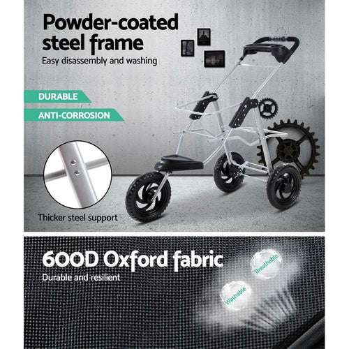 i.Pet Pet Stroller Dog Pram Large Cat Carrier Travel 3 Wheels Foldable