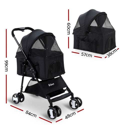 i.Pet Pet Stroller Dog Pram Cat Carrier Travel Large Pushchair