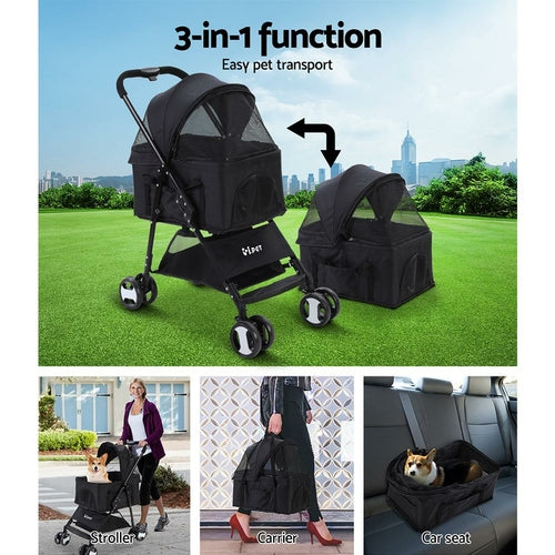 i.Pet Pet Stroller Dog Pram Cat Carrier Travel Large Pushchair