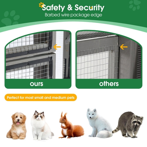 Wooden Cat House wit Bouncy Bridge and Resting Box